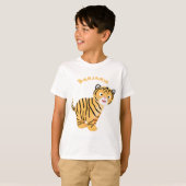 T-shirt Caricature de petit tigre joyeux (Devant entier)