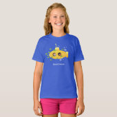 T-shirt Caricature de poisson sous-marin jaune mignon (Devant entier)