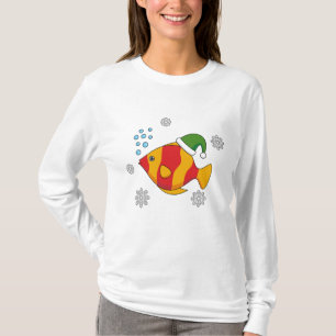 T-shirt Caricature de poisson tropical de Noël sur le Moti