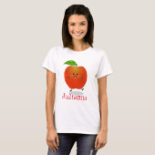 T-shirt Caricature de pomme rouge joyeux (Devant entier)