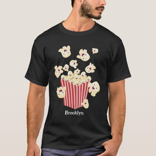T-shirt Caricature de pop-corn drôles (Devant)