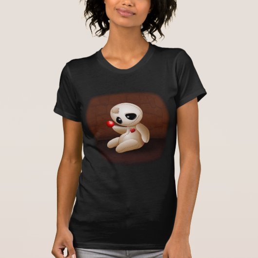 T-shirt Caricature de poupée vaudou en amour (Devant)