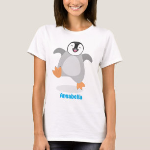 T-shirt Caricature de poussin de pingouin mignon et joyeus