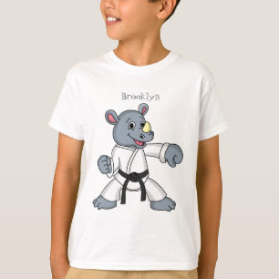 T-shirt Caricature de rhino kung fu