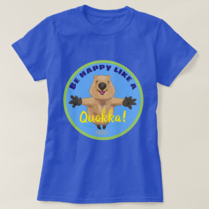 T-shirt Caricature de saut de quokka mignonne et heureuse