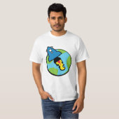 T-shirt Caricature de science-fiction Rocket And Planet (Devant entier)