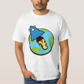 T-shirt Caricature de science-fiction Rocket And Planet (Devant)