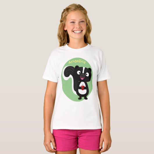 T-shirt Caricature de skunk jote happy (Devant entier)
