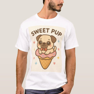 T-shirt Caricature de style chiot mignon