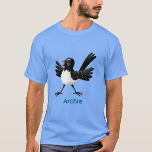 T-shirt Caricature de Willie Wagtail australienne personna