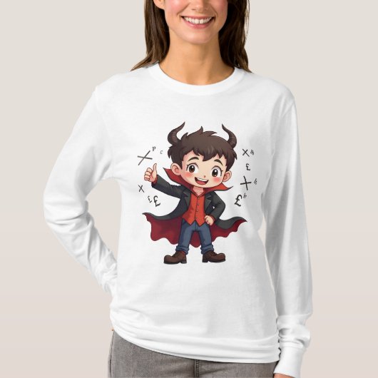 T-shirt Caricature d'enseignant en mathématiques amusantes (Devant)