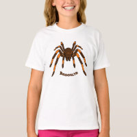 Caricature déplaisante de tarantule brun et orange