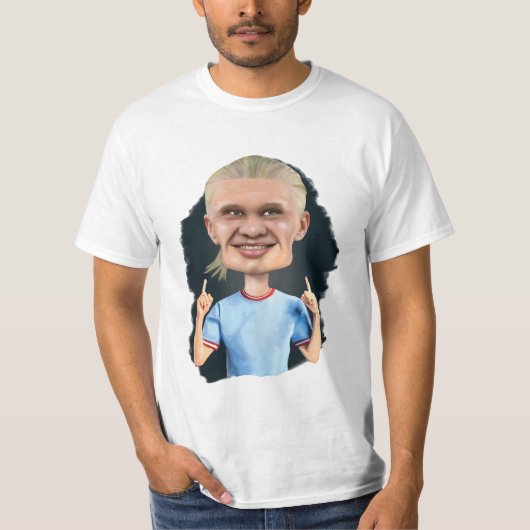 T-shirt Caricature d'Erling Haaland (Devant)