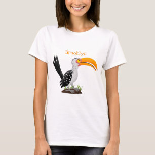 T-shirt Caricature d'oiseau de safari de barbecue jaune am