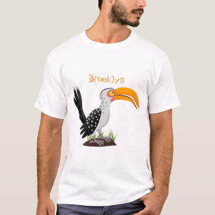 T-shirt Caricature d'oiseau de safari de barbecue jaune am
