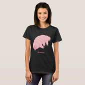 T-shirt Caricature d'ours d'eau tardigrade rose mignon (Devant entier)