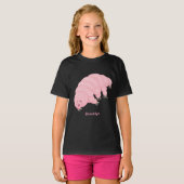 T-shirt Caricature d'ours d'eau tardigrade rose mignon (Devant entier)