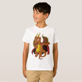 T-shirt caricature dragon orange (Devant entier)
