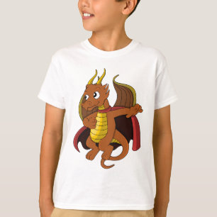 T-shirt caricature dragon orange