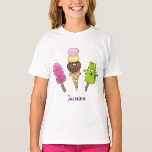 T-shirt Caricature drôles de glace popsicle dessin animé t