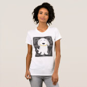 T-shirt Caricature en PBGV gris et blanc (Devant entier)