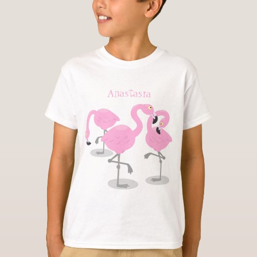 T-shirt Caricature en trio flamand rose mou (Devant)