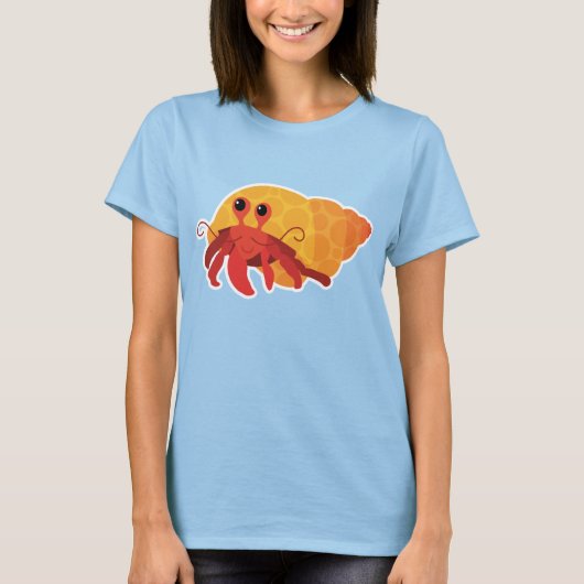 T-shirt Caricature Femme mignonne Hermite Crabe Tee (Devant)