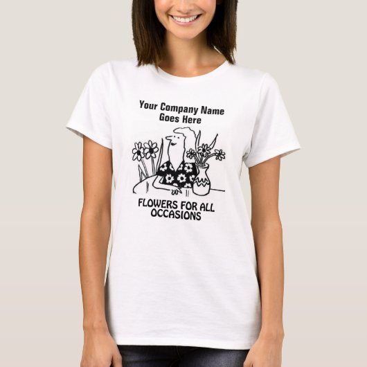T-shirt caricature fleuriste (Devant)