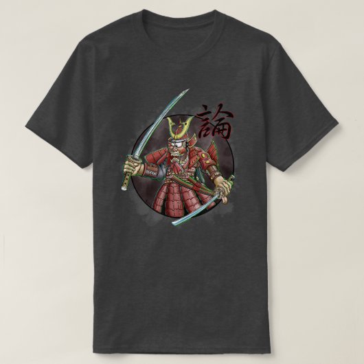 T-shirt Caricature folle Samurai (Design devant)