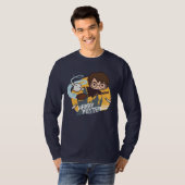 T-shirt Caricature Harry et Hedwig Flying Passé Hogwares (Devant entier)