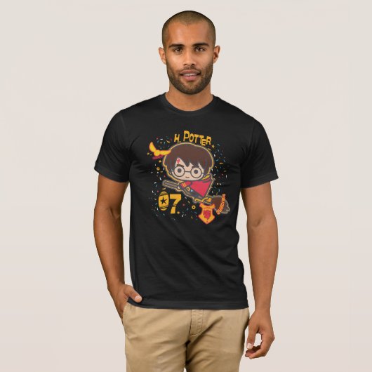 T-shirt Caricature Harry Potter Quidditch Chercher (Devant entier)