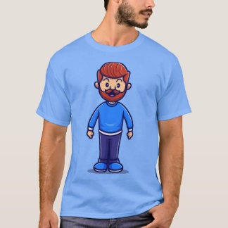 T-shirt Caricature Homme à la barbe