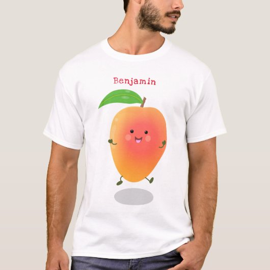 T-shirt Caricature jaune mangue mignonne (Devant)
