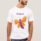 T-shirt Caricature joli papillon orange (Devant)