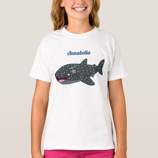 T-shirt Caricature joli requin baleine joyeux (Devant)