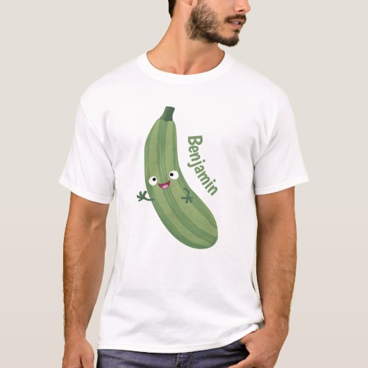 T-shirt Caricature joyeux de courgettes mignonnes (Devant)