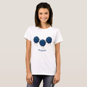 T-shirt Caricature mignonne de bleuets violets (Devant entier)