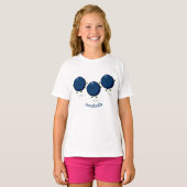 T-shirt Caricature mignonne de bleuets violets (Devant entier)