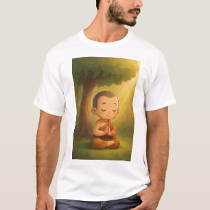 T-shirt "Caricature mignonne de moine méditant Pos Spiri