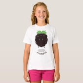 T-shirt Caricature mignonne de mûre mauve de mûre mûre mau (Devant entier)