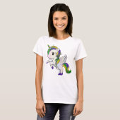 T-shirt Caricature mignonne Mardi Gras Unicorn Pegasus (Devant entier)