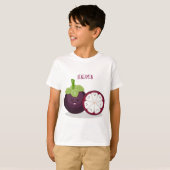 T-shirt Caricature mignonne mauve mangouste (Devant entier)