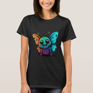 T-shirt caricature-papillon-avec-papillon-sa tête