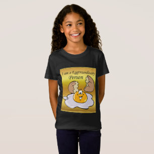 T-Shirt caricature personnage oeuf frit avec grand sourire