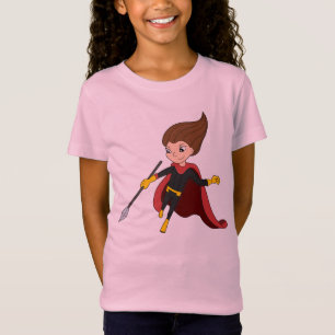 T-Shirt Caricature pour fille Superhero