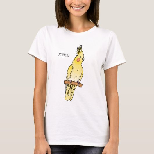 T-shirt Caricature pour oiseaux Cockatiel (Devant)