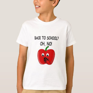 T-shirt Caricature Retour À La Pomme De L'École