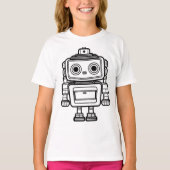 T-shirt Caricature robot rétro mignon illustration enfants (Devant)