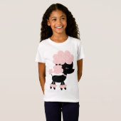 T-Shirt Caricature rose caniche français (Devant entier)
