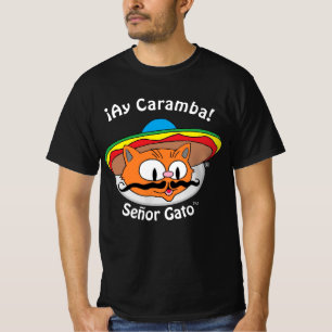 T-shirt Caricature Señor Gato™ Mustache Cat Ay Caramba!
